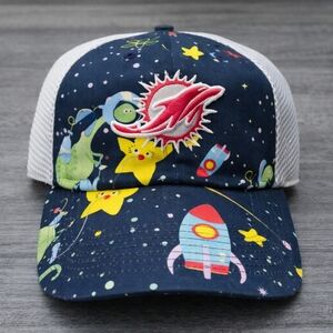 Kids 47' Space, Dino Clean UP Trucker Hat - Navy with White Mesh, Pink Dolphin